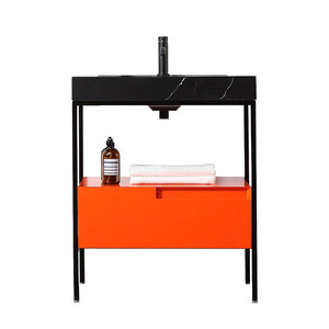 MUEBLES DE BAÑO TEXEL DE 30” ROJO ÁMBAR/NEGRO