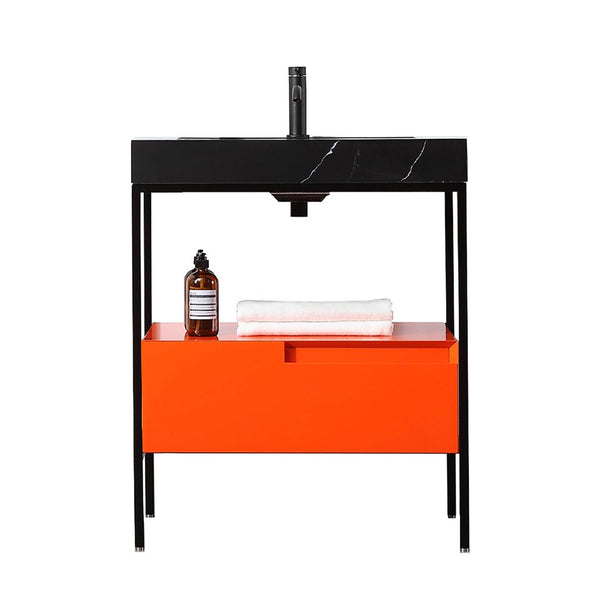 MUEBLES DE BAÑO TEXEL DE 30” ROJO ÁMBAR/NEGRO