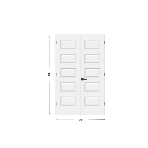 5-panel Hollow Molded Double Door