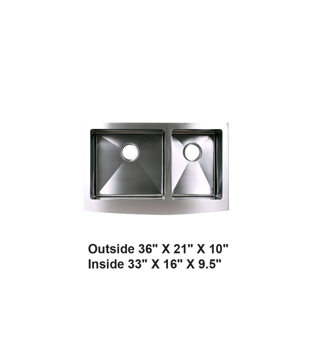 Double Bowl 60/40 Farmhouse Apron Front Stainless Steel Sink