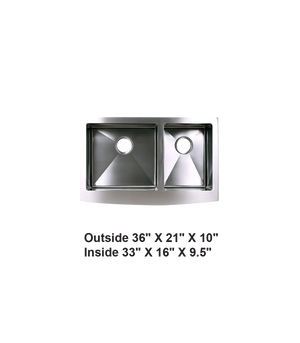 Double Bowl 60/40 Farmhouse Apron Front Stainless Steel Sink