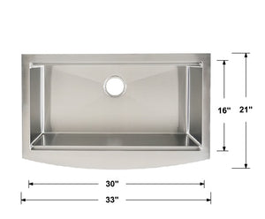 Single Bowl Farmhouse Apron Front Workstation Stainless Steel Kitchen Sink