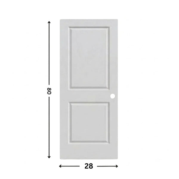Puerta moldeada de núcleo hueco de 2 paneles con imprimación blanca