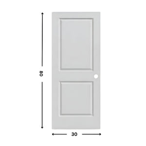 2-panel Prehung Hollow Moulded Door (80" height)