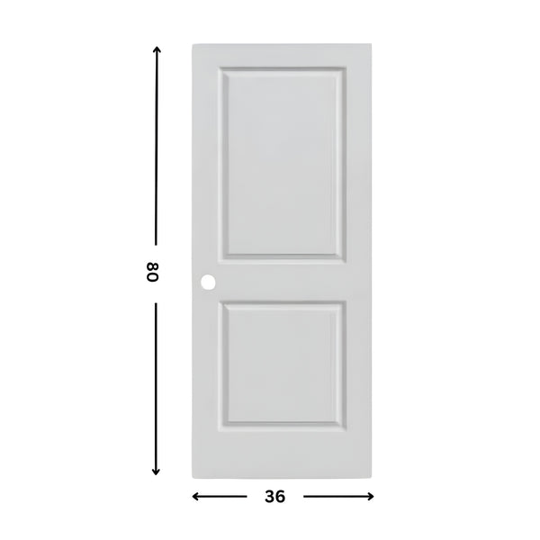 2-panel Prehung Hollow Moulded Door (80" height)