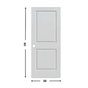 2-panel Prehung Solid Moulded Door (80" height)
