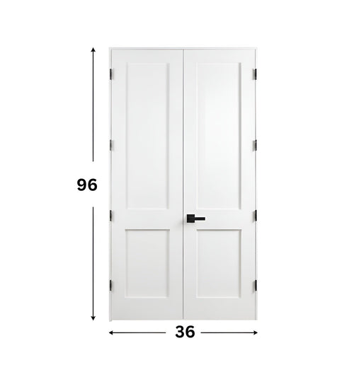 2-panel Solid Shaker Double Door (96" height)