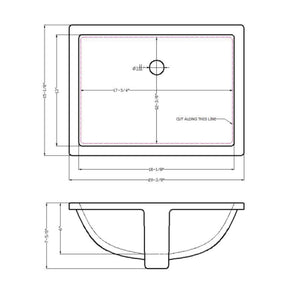 Porcelain Vanity Rectangle White-2015 Flat