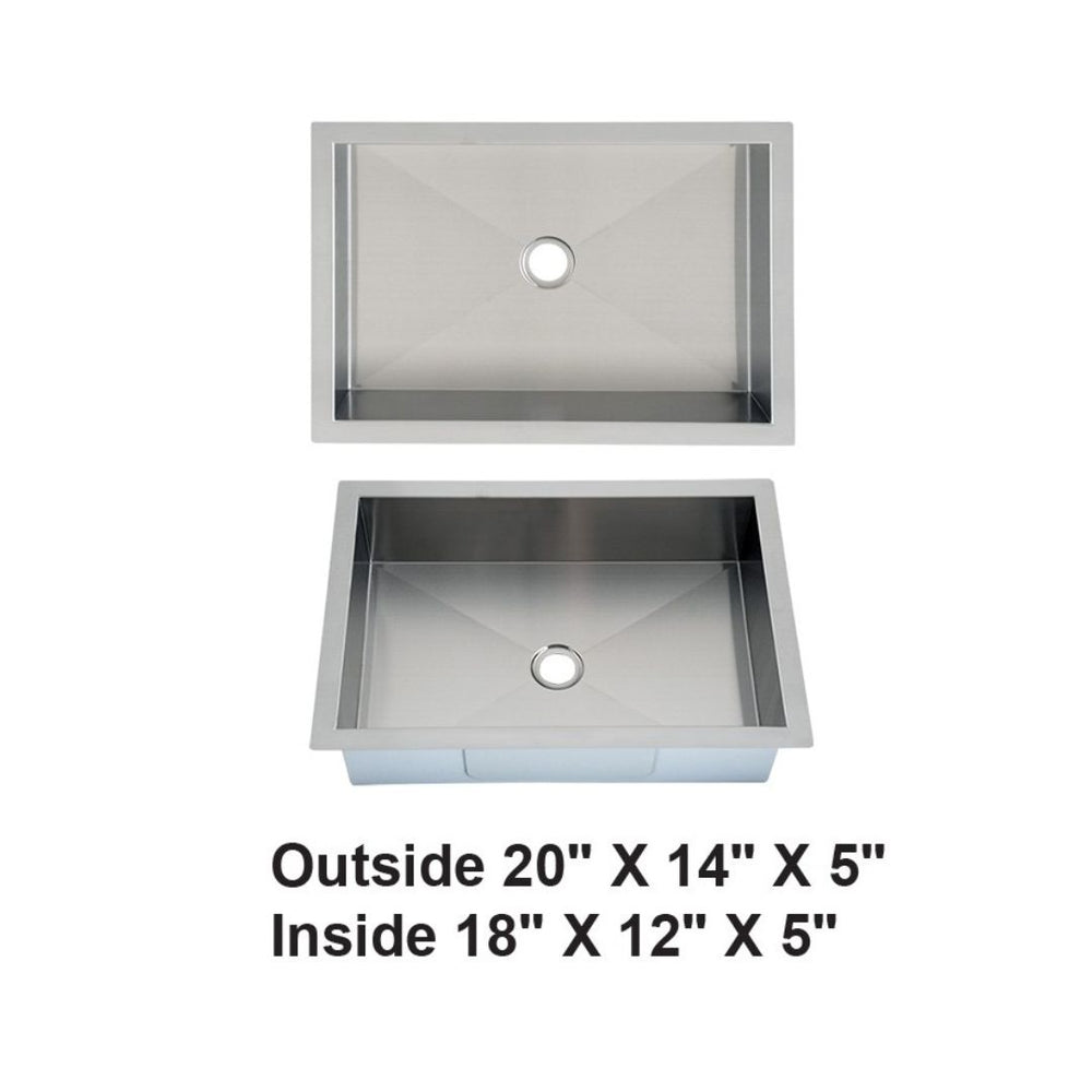 AD-22 ADA Undermount Single Bowl Stainless Steel Sink