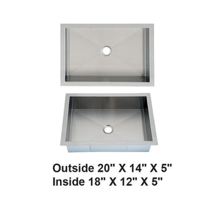 AD-22 ADA Undermount Single Bowl Stainless Steel Sink