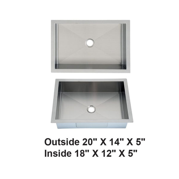 AD-22 ADA Undermount Single Bowl Stainless Steel Sink