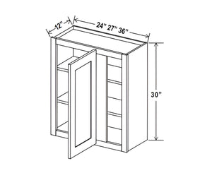 Smokey Ash- 30"H Wall Blind Cabinet