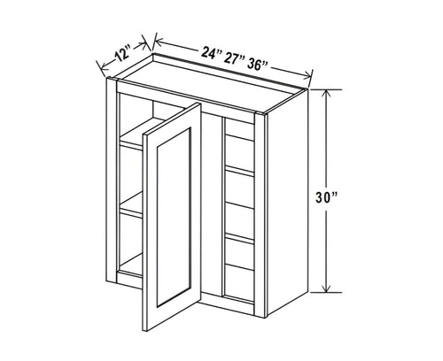 Smokey Ash- 30"H Wall Blind Cabinet