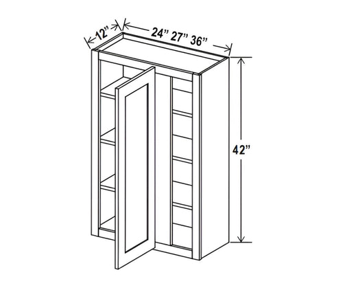 Smokey Ash- 42"H Wall Blind Cabinet