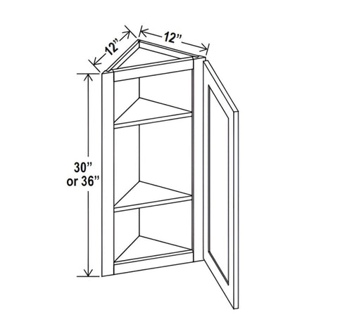 Charlestone White 12" Angle Wall Cabinet