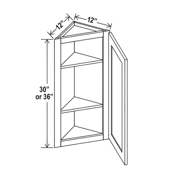 Aspen White 12" Angle Wall Cabinet
