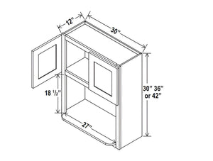 Smokey Ash- Microwave Wall Cabinet