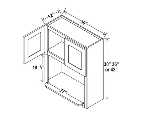 Smokey Ash- Microwave Wall Cabinet