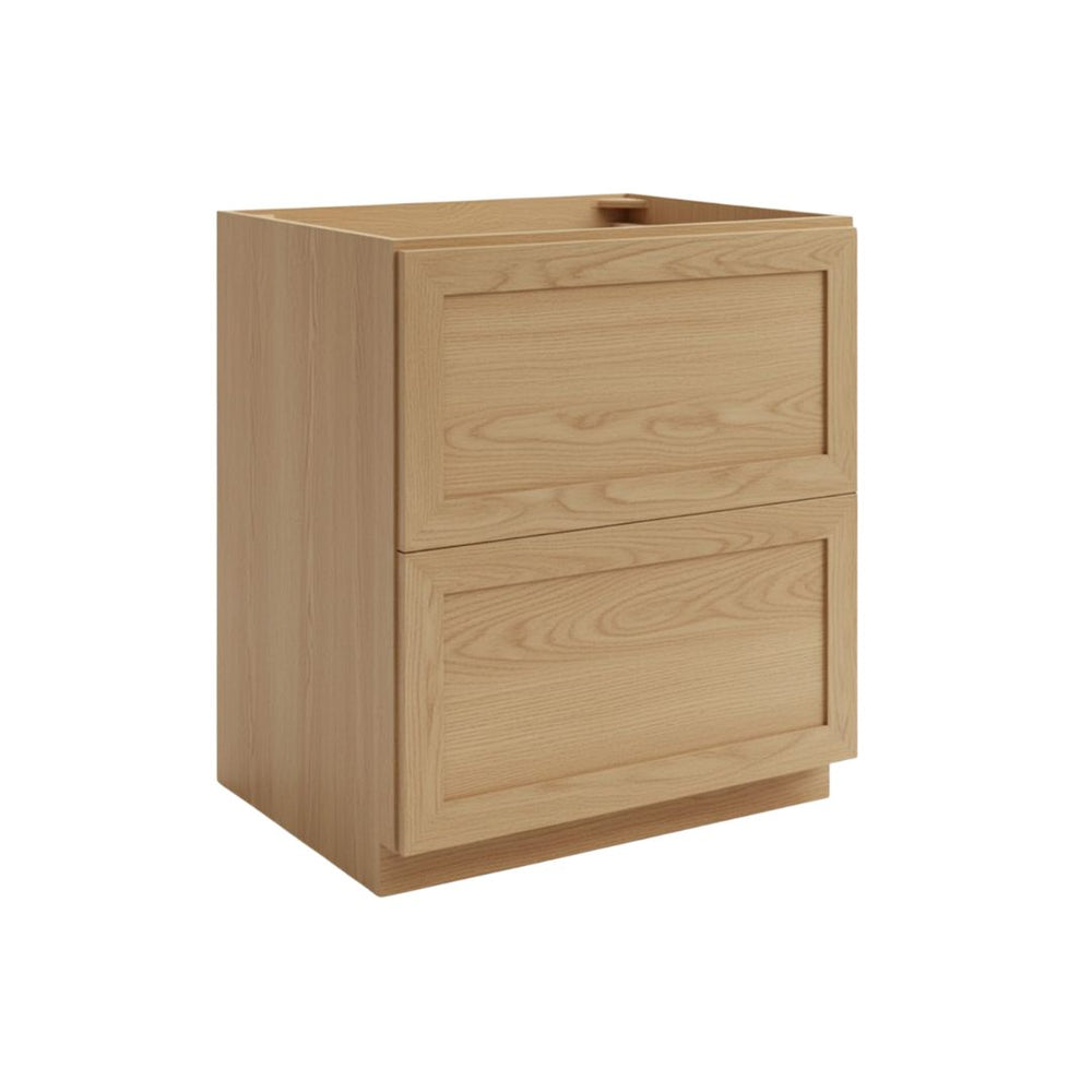 Slim Shaker Oak Two Drawer Base