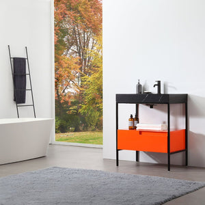 MUEBLES DE BAÑO TEXEL DE 30” ROJO ÁMBAR/NEGRO