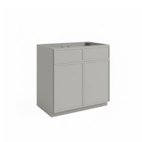 Grey Shaker Sink Base With Double Doors