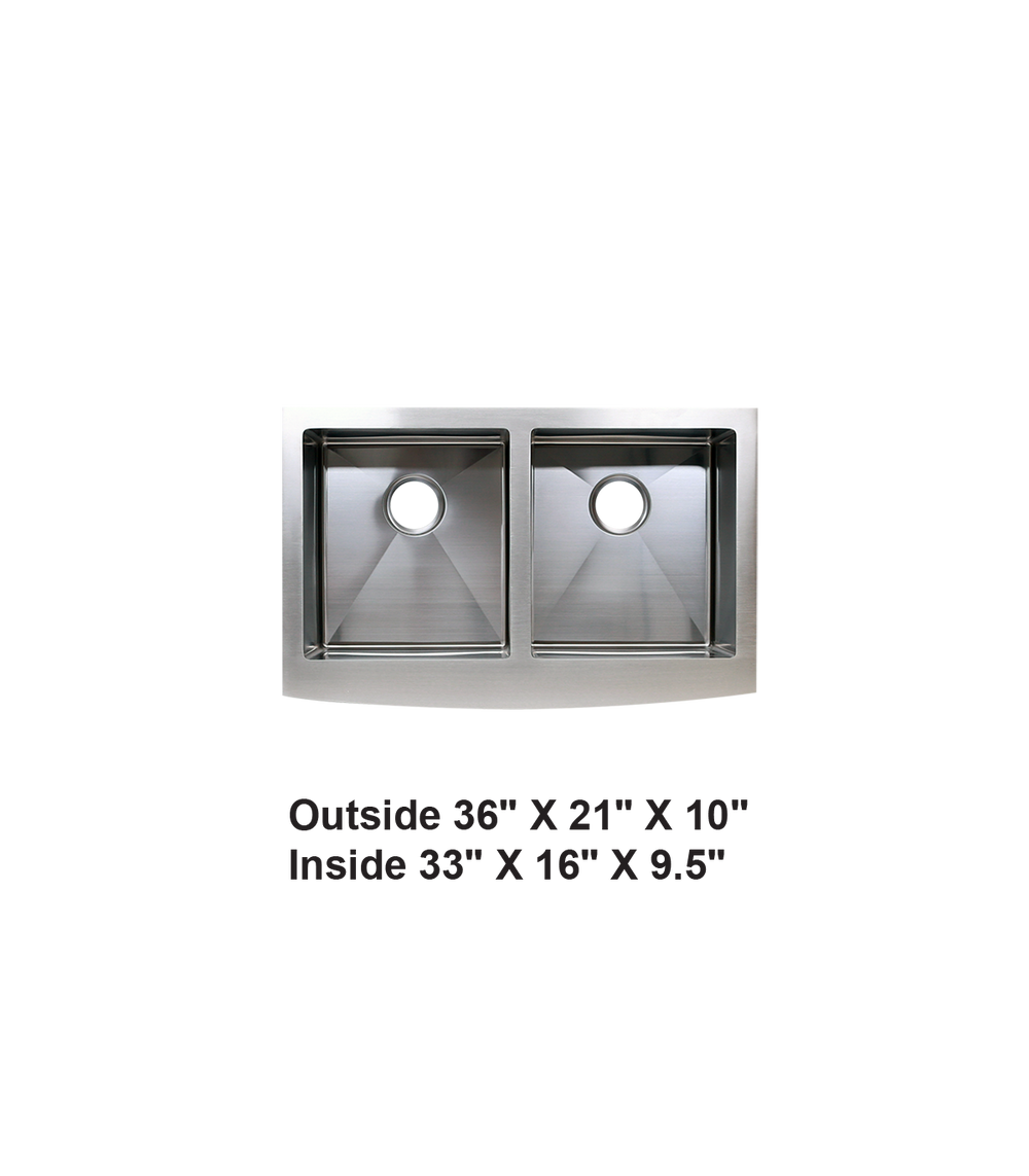 Double Bowl 50/50 Farmhouse Apron Front Stainless Steel Sink