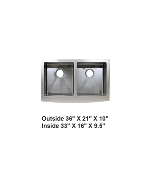 Double Bowl 50/50 Farmhouse Apron Front Stainless Steel Sink