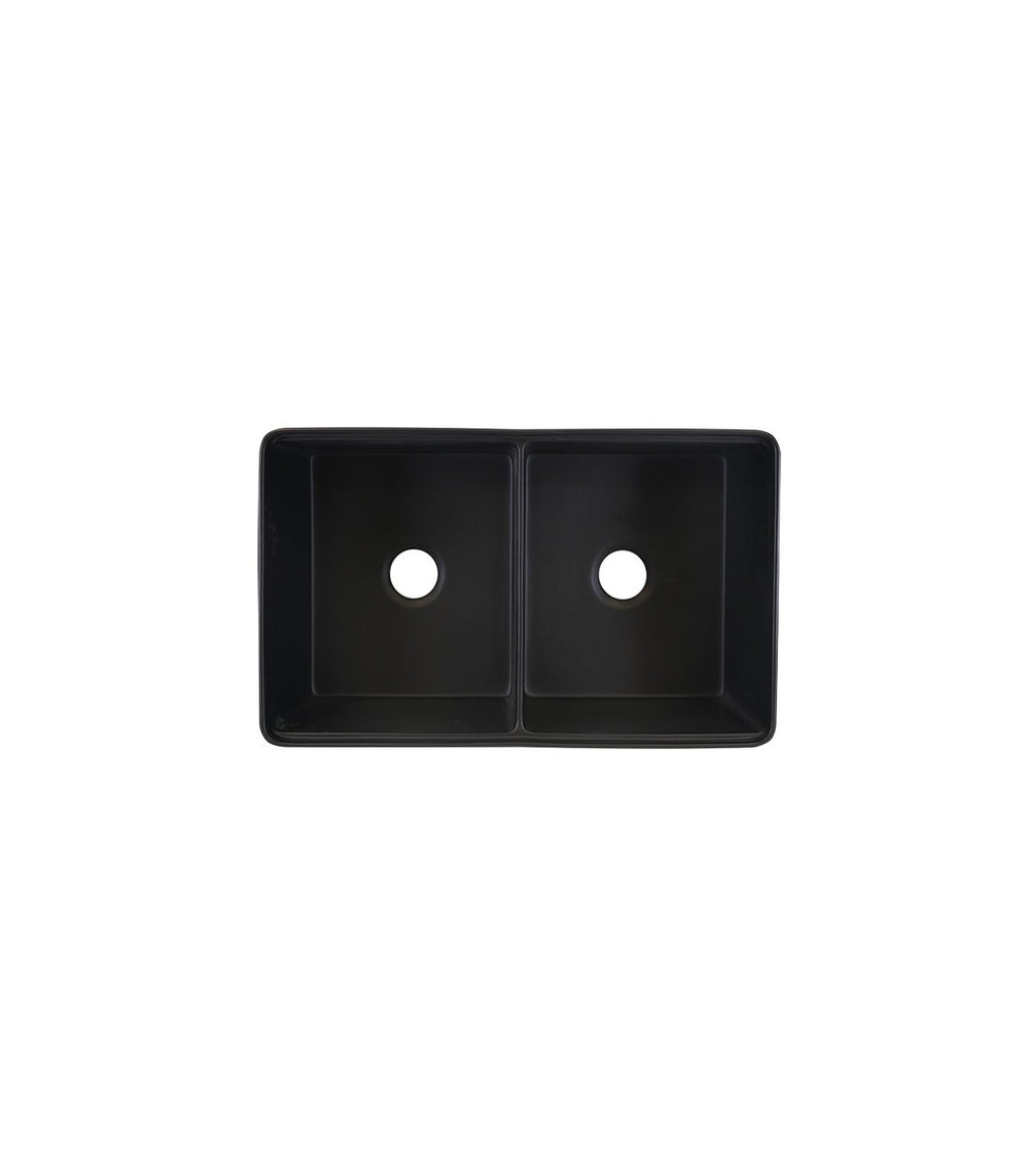 Double Bowl Farmhouse Fireclay Sink Matte Black