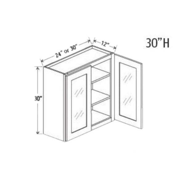 Iron Black 30"H Double Door Wall Cabinet