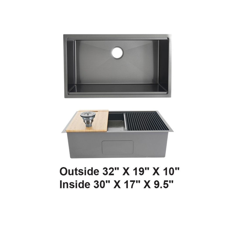 AD-H3219S Black Single Bowl Workstation Kitchen Sink