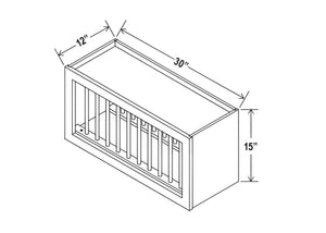 Sage Breeze- 30"H Wall Plate Rack Cabinet
