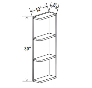 Smokey Ash- 30"H Wall End Shelf