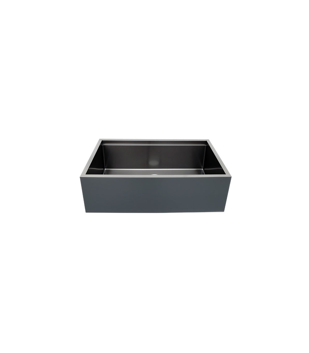 Black Single Bowl Farmhouse Apron Front Stainless Steel Sink
