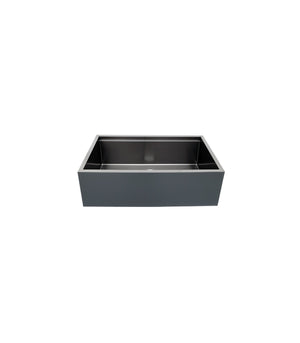 Black Single Bowl Farmhouse Apron Front Stainless Steel Sink