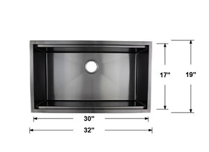 Black Single Bowl Farmhouse Apron Front Stainless Steel Sink