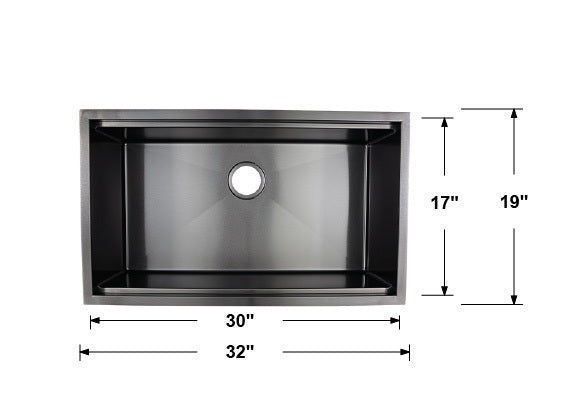 Black Single Bowl Farmhouse Apron Front Stainless Steel Sink