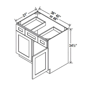 Smokey Ash- Vanity Sink Drawer Base Cabinet