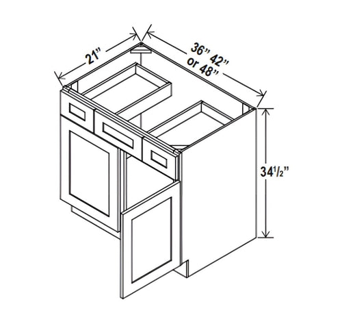 Smokey Ash- Vanity Sink Drawer Base Cabinet