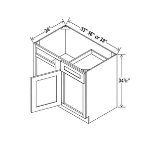 Smokey Ash- Blind Base Corner Cabinet