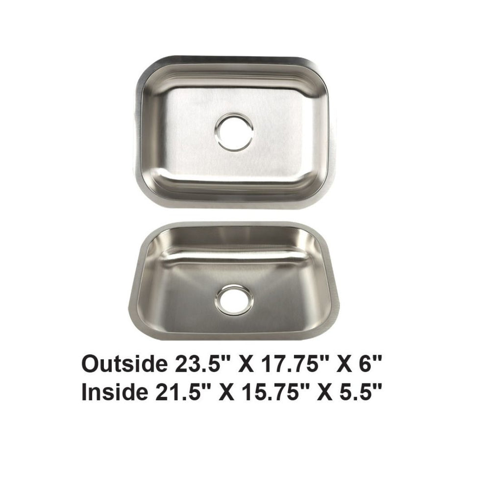AD-48ADA Undermount Single Bowl Stainless Steel ADA Sink