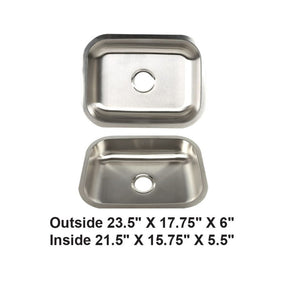 AD-48ADA Undermount Single Bowl Stainless Steel ADA Sink