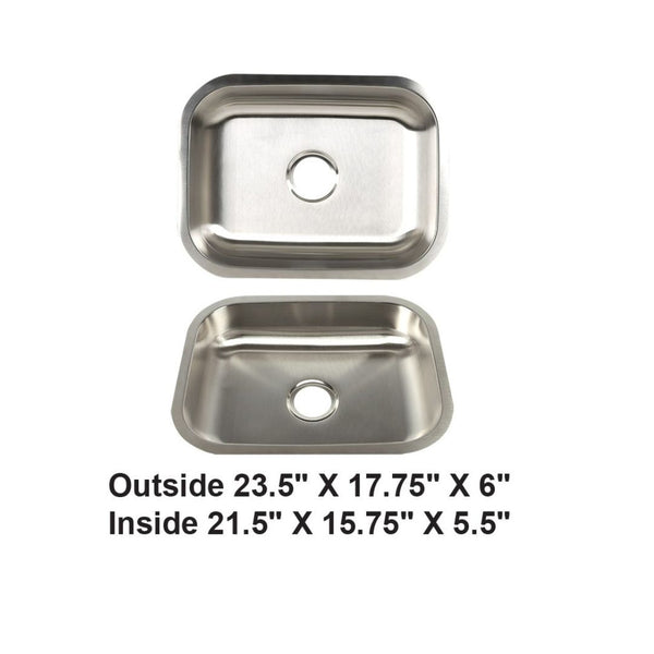 AD-48ADA Undermount Single Bowl Stainless Steel ADA Sink