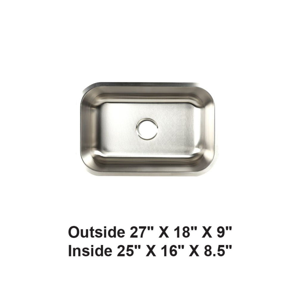 AD-49 Undermount Single Bowl Stainless Steel Sink