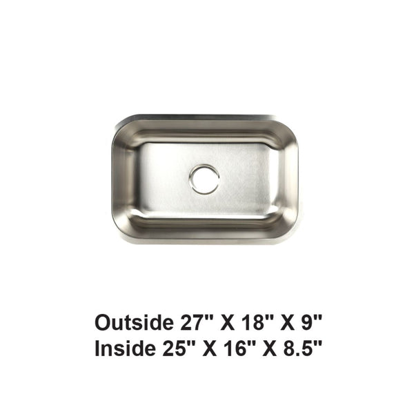 AD-49 Undermount Single Bowl Stainless Steel Sink