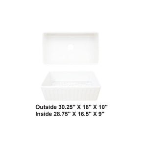 Single Bowl Farmhouse Fireclay Sink White