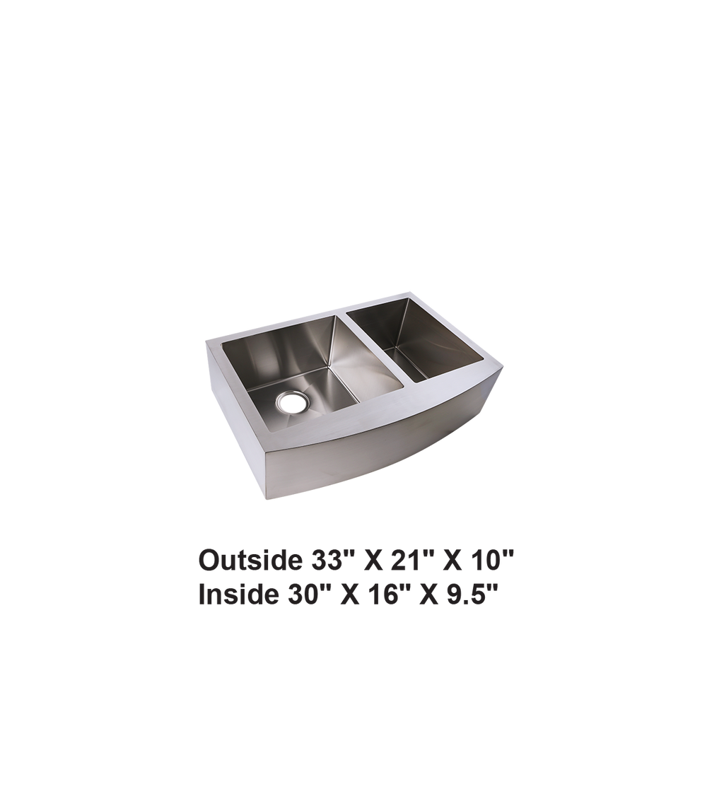 Double Bowl 60/40 Farmhouse Apron Front Stainless Steel Sink