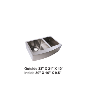 Double Bowl 60/40 Farmhouse Apron Front Stainless Steel Sink