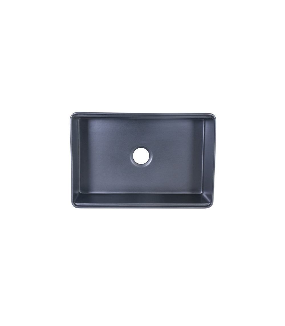 Black Single Bowl Farmhouse Fireclay Sink Matt Black