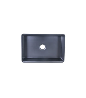 Black Single Bowl Farmhouse Fireclay Sink Matt Black