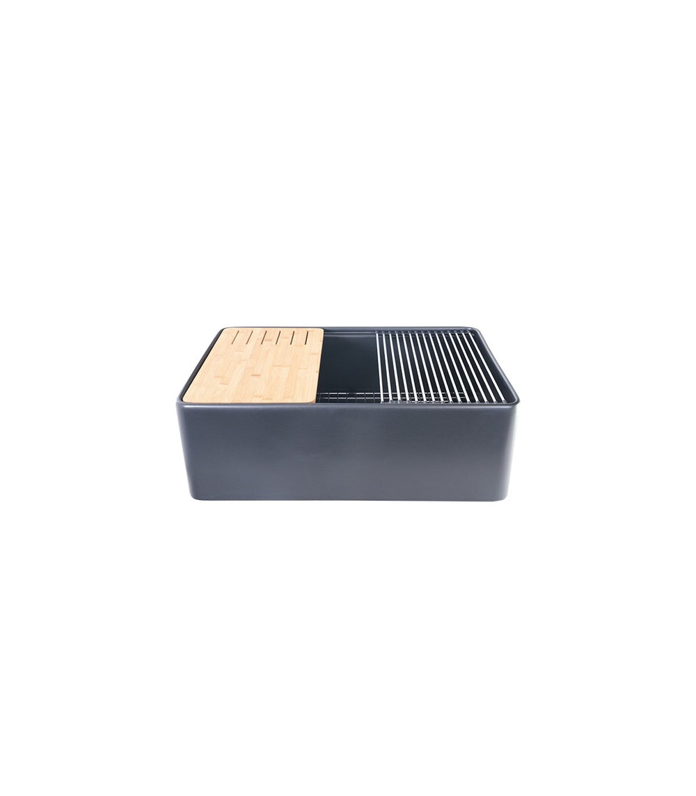 Black Single Bowl Farmhouse Fireclay Sink Matt Black